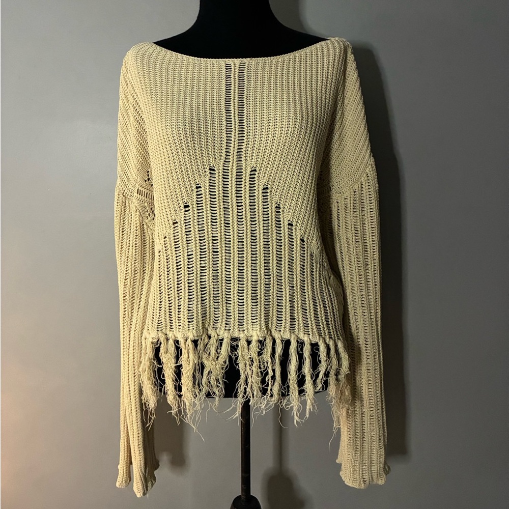 Jacquie The Label Boho Fringe Sweater 100% Cotton